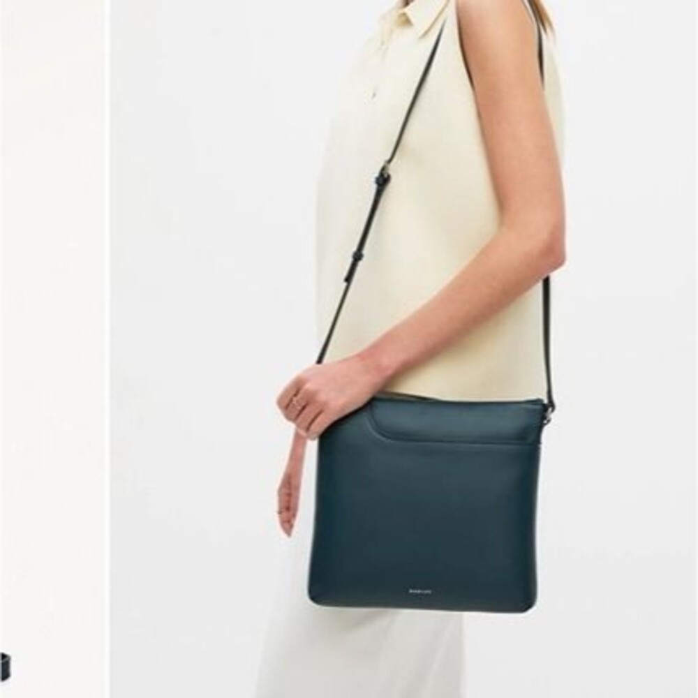 Radley London Large Leather Ziptop North-South Cross Body Bag Green